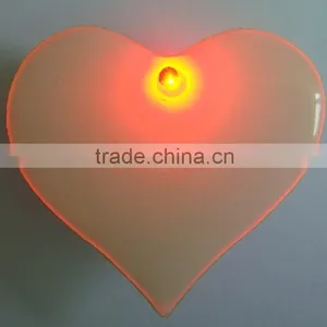 Heart Shaped Cheap Plastic Glowing Badge Pin With One Led Light thumbnail-1