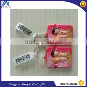 Popular Custom Designed Soft Rubber Keychain With Printed Bar Code thumbnail-1