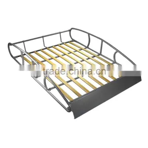 Universal Roof Rack Cargo Car Top Luggage Holder Carrier Basket Vintage Wood thumbnail-1