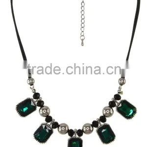 Faceted Faux Gem Statement Necklace thumbnail-1