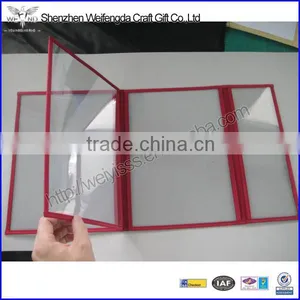3 Folding PVC Clear Plastic Menu Covers thumbnail-2
