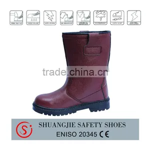 Mid-East Ministry Style Dark Brown Waterproof Leather Steel Toe Safety Boots thumbnail-1