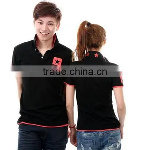 Slim Fit Black Polyester Polo Shirt for Love Couple thumbnail-1