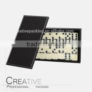 Black Sewing pu Leather Domino Set Box thumbnail-1