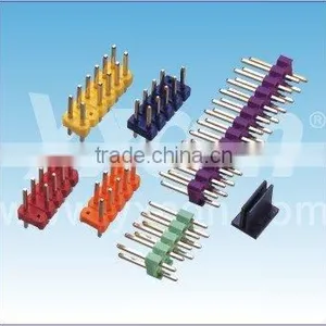Dongguan Yxcon 2.54mm Pitch Single Layer Dual Row Gold or Tin Plated Colorful Pin Header Connector thumbnail-1