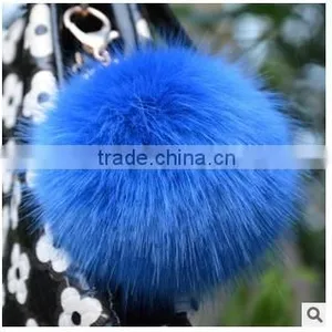 100% Cute Genuine Fox Fur Ball for Keychain Bag Car Accessories thumbnail-4