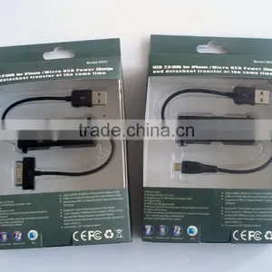 Micro Data Transfer Charge Cable With 3 Port Usb Hub for Samsung thumbnail-2