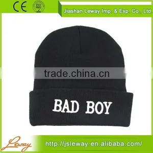 Hot China Products Wholesale Plain Black Wool Beanie thumbnail-1