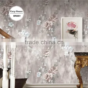 2016 New Printed Non Woven Wallpaper, European Botanical Wall Sticker for Wall , Moisture-proof Wall Decal Corparation thumbnail-1