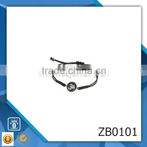 High Quality CZ Diamond Micro Pave Jewelry OM Charm Bracelets Macrame Bracelet for Men thumbnail-1