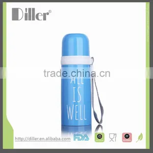 Wholesale China Fashion English Word Bullet Vacuum Flask With Plastic Cup thumbnail-1