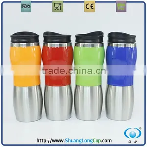 Two-Toned Double Wall Insulated Unique Coffee Travel Mug Tumbler thumbnail-1