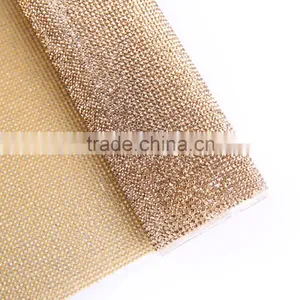 Popular 24cm*40cm Hot Fix Crystal Rhinestone Mesh Sheet for Evening Dress thumbnail-5