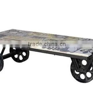 MAGIC INDIA COLORFUL COFFEE TABLE , INDUSTRIAL METAL COFFEE TABLE FURNITURE thumbnail-3