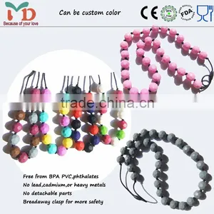 Food Grade Silicone Jewelry Baby Chew Football Beads Baby Teething Necklace Wholesale thumbnail-2