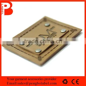 Fashion Jeans Leather Patch With Metal thumbnail-2