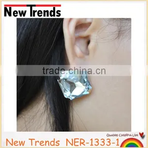 Jewelry Wholesale Big Square Crystal Earrings thumbnail-1
