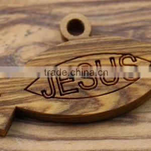 Olive Wood Jewelry St. Peter Fish Pendant thumbnail-3
