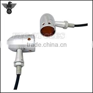 Aftermarket Custom Chrome LED Harley Chopper Motorcycle Turn Signals thumbnail-2