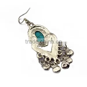 New Design Vintage Gold Plated Ginasy Bohemia Style Turquoise Drop Earrings thumbnail-6
