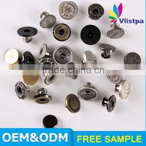 China Manufacture Anti Brass Hot Sale Black Nickel Metal Jeans Button thumbnail-5