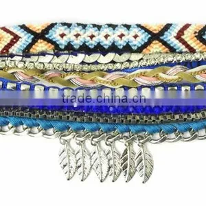 2016 Brazilian Magnetic Bracelet Fashion Silver Coin Bracelet With Leaf Tassel thumbnail-2