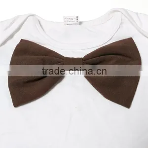 New Summer Baby Boys Clothing Sets White Shirt With Brown Bowknot and Brown Pant for Baby Boys Clothing Two Pieces Sets thumbnail-5