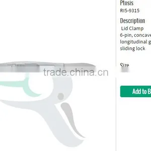 Ptosis Lid Clamp 6-pin, Concave Longitudinal Grooves in Tips Sliding Lock, Putterman Clamp Ptosis thumbnail-1