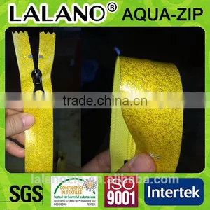 NO.5 Closed End Pellet Bagging Used Sparking Yellow Zipper thumbnail-1