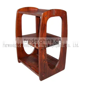 2016 Good Quality Pine Wood Trolley Cart Black Wooden Salon Trolley Salon Trolly thumbnail-2