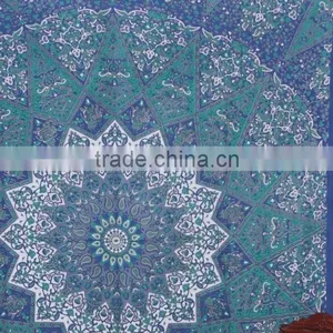 Blue Indian Cotton Wall Hanging Tapestry Home Decor Beach Throw Mandala Tapestry Indian Tapestry Wholesaler Bohemian Tapestry thumbnail-3
