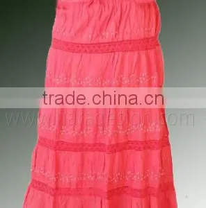 Panel Long Skirt With Lace thumbnail-1