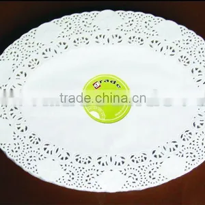 Indonesian White Oval Glassine Paper Doily thumbnail-1