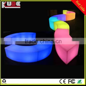 Ourdoor LED Furniture LED Curved Bench/LED Light Bench With RGB 16colors Changing thumbnail-1