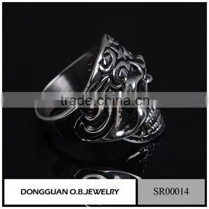 Skull Silver Ring For Men,Skull Ring Silver Jewelry Gothic,Silver Skull Titanium Ring thumbnail-5