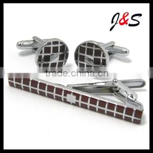 FASHION Cufflinks and Tie PIN Set Engraved thumbnail-1