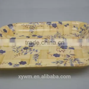 Woven Bamboo Salad Tray and Plate With Patters thumbnail-5