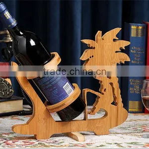 WR007/100% Bamboo Material Chinese Style Hot Sale Fishing Shaped Folding Bamboo Wine Rack thumbnail-2