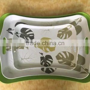 Wholesale High Quality Melamine Plastic Serving Tray With Handle thumbnail-4