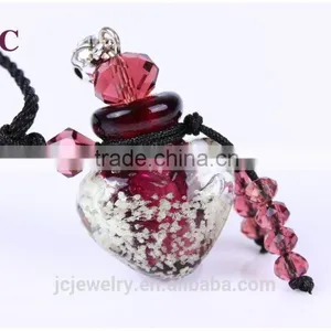 Murano Glass Heart Oil Diffuser Pendant Necklaces Wholesale thumbnail-5