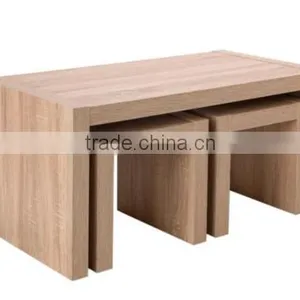 Solid Oak Wood Nesting Tables thumbnail-4