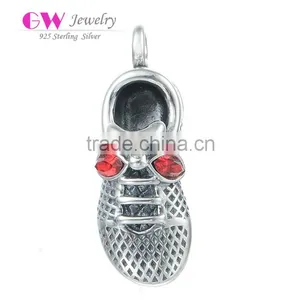 Antique Sporting Shoes Model Necklace Pendant Charms Silver Jewelry thumbnail-1