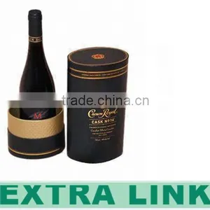 Popular Selled Rigid Cardboard Luxury Black Logo Foil Gold Cylinder Glasses Box thumbnail-1