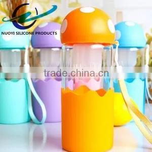 Mushroom Shape Cartoon Portable Silicone Cup Sleeve With Tea Infuser thumbnail-2