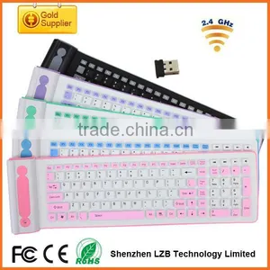 Rechargeable 2.4G Wireless Silicone Keyboard,portable Roll-up Keyboard thumbnail-1