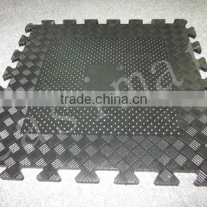 Rubber Interlocking Gym Garage Mats 4pcs Heavy Duty Flooring Tiles thumbnail-1