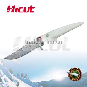 Deer Horn Handle Damascus Fixed Blade Knife thumbnail-1