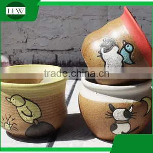 Wholesale Cheap Mini Round Cup Shape Cartoon Handwork Decoration Cement Garden Flower Pot thumbnail-3