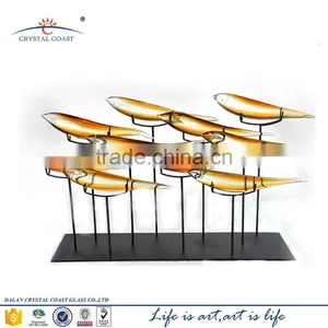 Amber Handmade Artificial Glass Arowana Fish for Decoration thumbnail-1