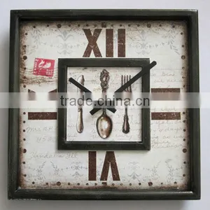 Decorative Square Wooden Wall Clock MDF Wall Clock thumbnail-1